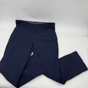 EDDIE BAUER Mens Blue Fleece Lined Flat Front Tech Pants Size 40 Warm Outdoor